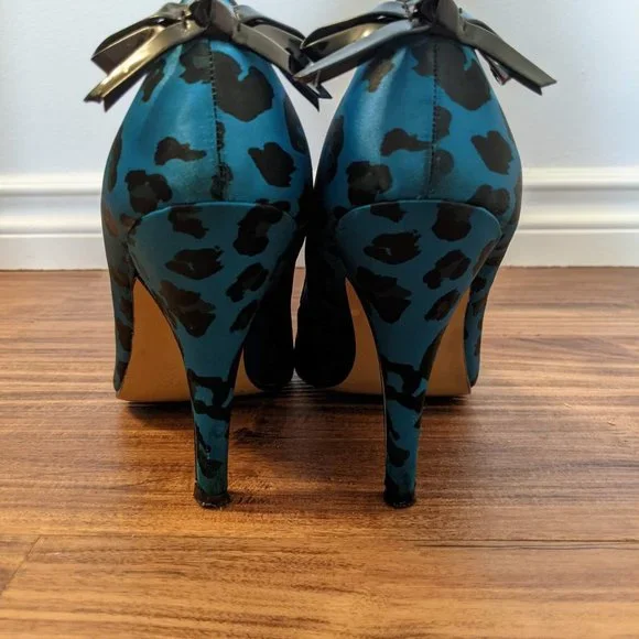 Iron Fist blue leopard heels - Picture 2 of 3